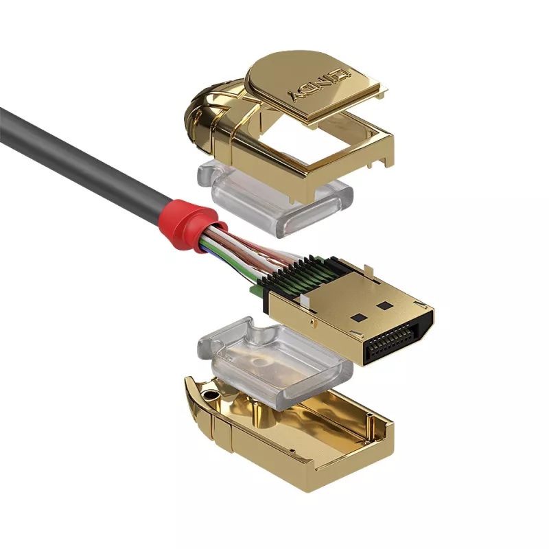 Lindy Cavo DisplayPort 1.4 2m, Gold Line