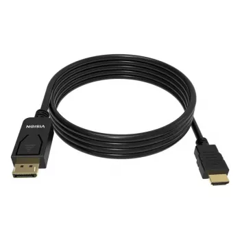 Adattatore cavo video VISION TC 2MDPHDMI8K/BL — 2 m DisplayPort su HDMI, 6 mm, nero
