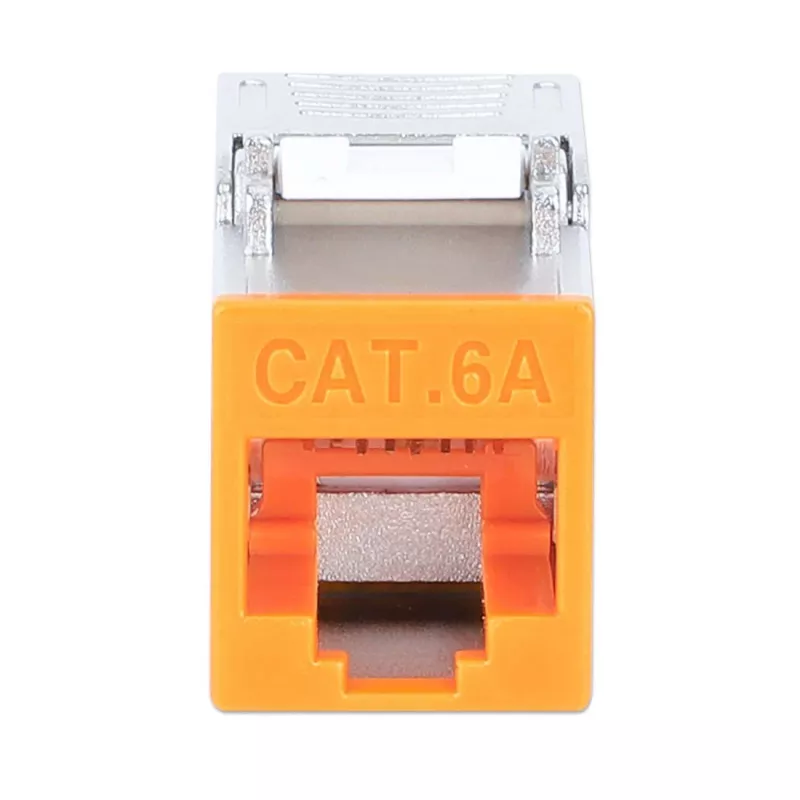 Intellinet Cat6a 10G Keystone Jack schermato slim senza attrezzi, arancione
