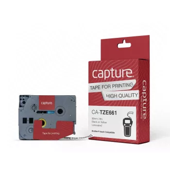 Nastro per etichette Capture CA-TZE661 — nastro per etichette laminato, larghezza 12 mm, 0,05 kg