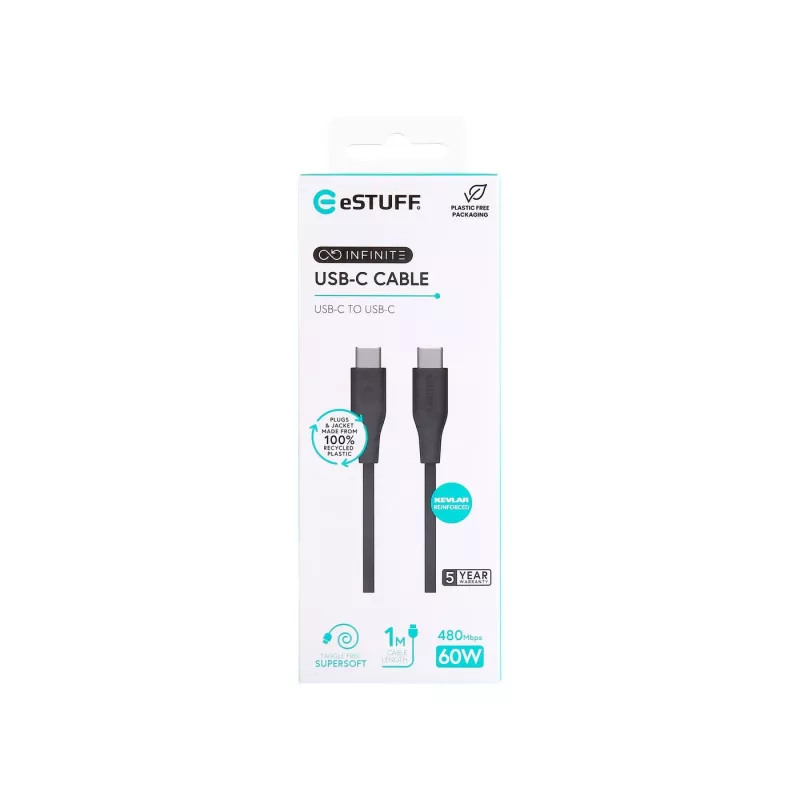 eSTUFF ES604180 Cavo USB USB 2.0 1 m USB-C nero