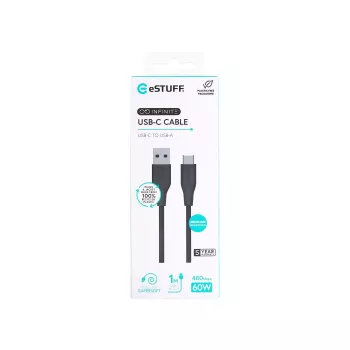 eSTUFF ES605180 Cavo USB USB 2.0 1 m USB-C USB-A nero