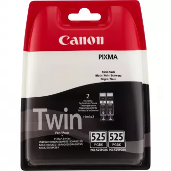 Canon PGI-525PGBK cartuccia d'inchiostro nero pigmento (Twin Pack), nero, inchiostro a base di pigmento, 2 pezzi, 682 pagine, confezione multipla