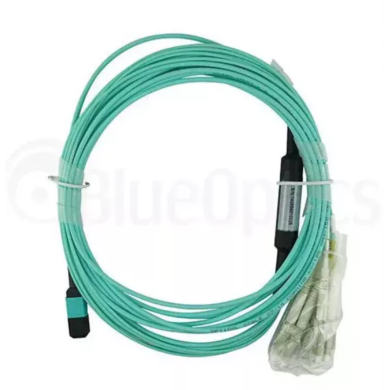 Cavo in fibra ottica BlueOptics OCTCABLE10M-SR 10 m OM3 MPO a 4×LC acquamarina