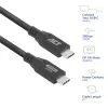 ACT Cavo USB4 20Gbps 240W USB Type-C, 2 metri, 2 m, USB C, USB C, USB4 Gen 2x2, 20 Gbit/s, nero