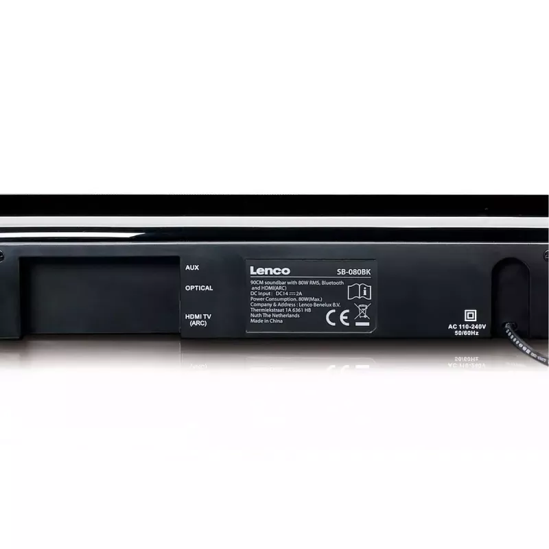 Soundbar Lenco SB-080BK nero 2.1 canali 80 W