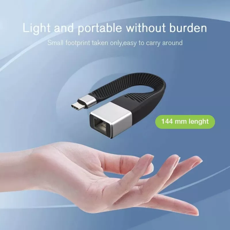 Techly ICOC USBC-RJ45 cavo di rete nero 0,144 m
