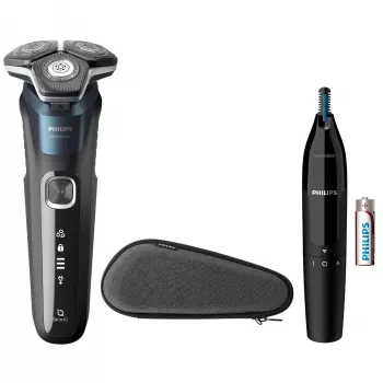 Rasoio elettrico Philips SHAVER Series 5000 S5889/11 Rasoio bagnato e asciutto Rasoio rotativo Lame SteelPrecision