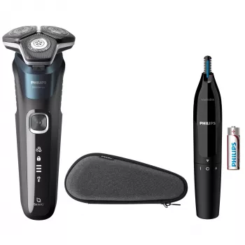 Rasoio elettrico Philips SHAVER Series 5000 S5889/11 Rasoio bagnato e asciutto Rasoio rotativo Lame SteelPrecision