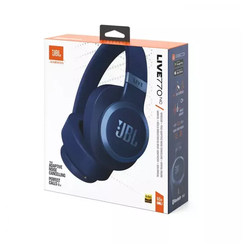 JBL Live 770NC cuffie senza fili con archetto chiamate/musica Bluetooth blu