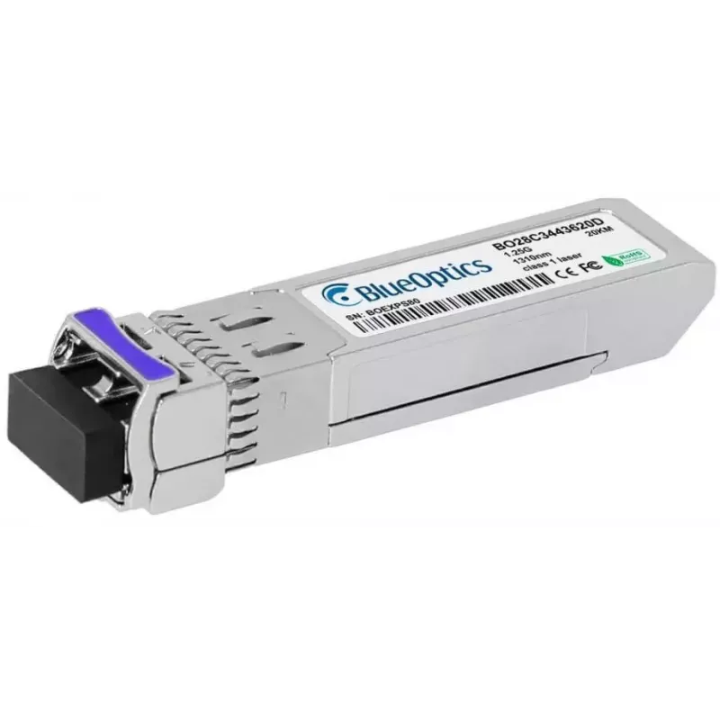 Modulo ricetrasmettitore di rete BlueOptics AT-SPBD20DUAL-14-BO — SFP in fibra ottica, interfaccia cSFP, connettore LC, alluminio