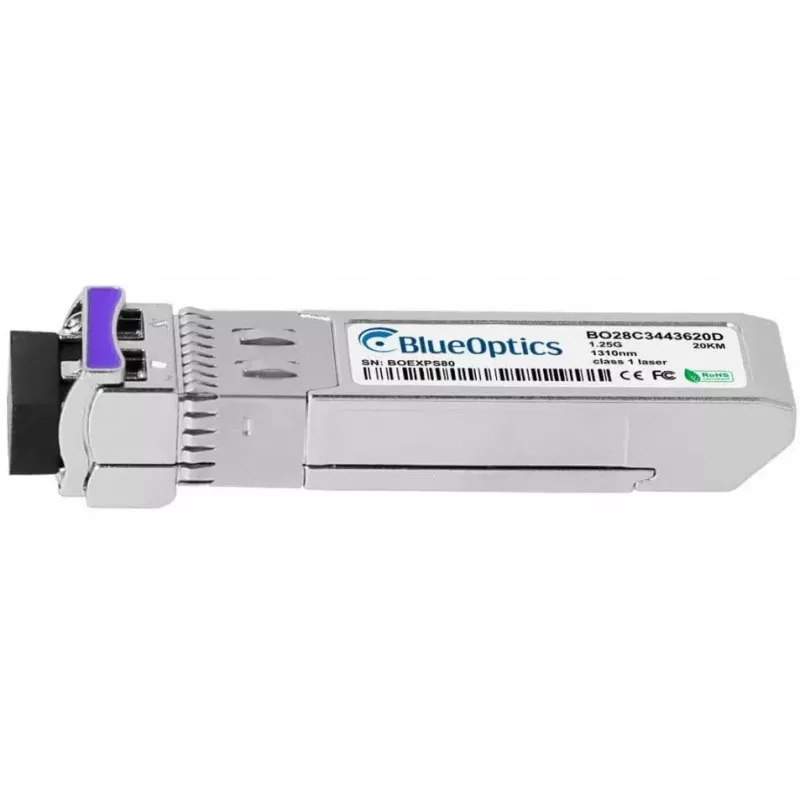 Modulo ricetrasmettitore di rete BlueOptics AT-SPBD20DUAL-14-BO — SFP in fibra ottica, interfaccia cSFP, connettore LC, alluminio