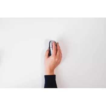 BakkerElkhuizen Grip mouse wireless, per destrimani, design verticale, ottico, RF wireless, 1600 DPI, nero, argento