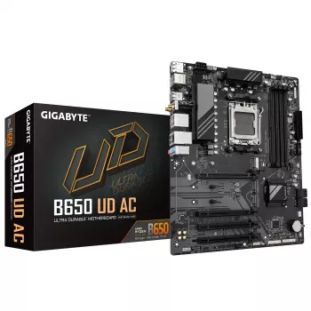 GIGABYTE B650 UD AC Scheda madre - CPU AMD Ryzen 9000 Serie, VRM 6+2+2 fasi, fino a 8000MHz DDR5 (OC), 1xPCIe 5.0 + 2xPCIe 4.0 M.2, GbE LAN, WIFI 5, USB 3.2 Gen 2
