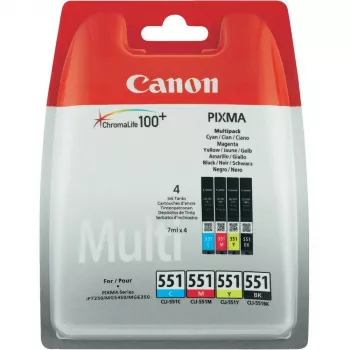 Canon CLI-551 C/M/Y/BK con cartuccia inchiostro 4 pezzi originale standard nero, ciano, magenta, giallo