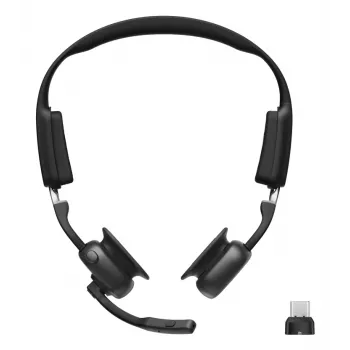 SHOKZ OpenMeet UC headset wireless per videoconferenze a conduzione ossea Bluetooth con adattatore USB-C