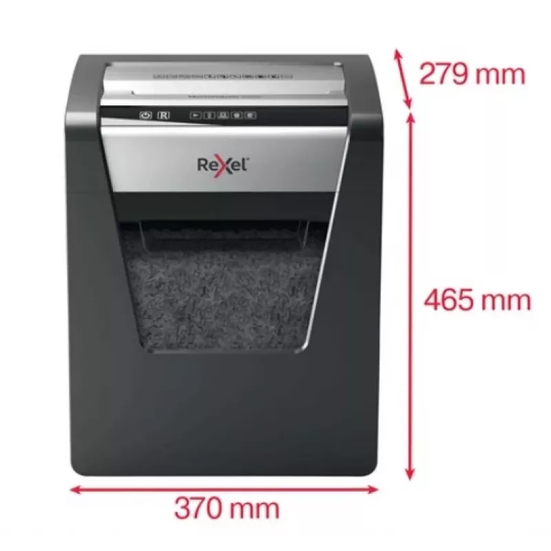 Distruggidocumenti a microtaglio Rexel Momentum M510 P5, microtaglio, 2 x 15 mm, 23 L, 250 fogli, 58 dB, pulsanti