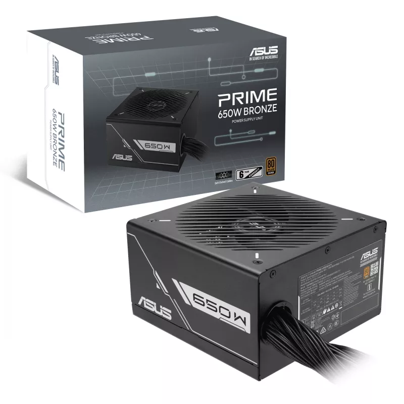 Alimentatore ASUS Prime 650W ATX 20+4-Pin, 80 PLUS Bronze, nero, ventola da 13,5 cm