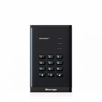 iStorage diskAshur³ 5 TB nero | disco fisso portatile sicuro | conforme FIPS 140-3 Level 3 | Common Criteria EAL 5+ | protetto da PIN | crittografia hardware AES-XTS 256 bit | conforme GDPR, TAA | resistente a polvere/acqua |