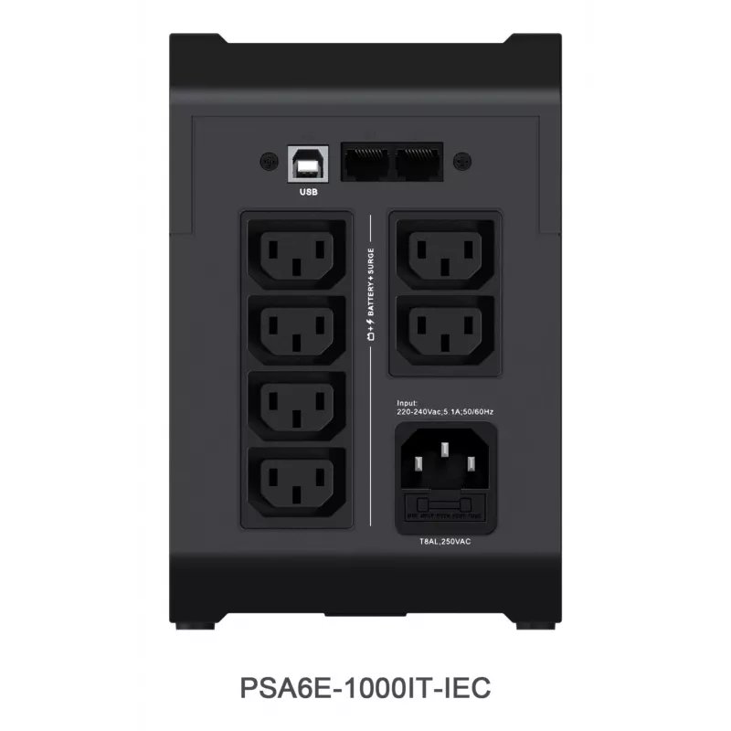 Vertiv PowerUPS 200 Essential PSA6E-1000IT-IEC, 1000VA/525W, Line-Interactive, 1 kVA, 525 W, sinusoidale, 140 V, 290 V