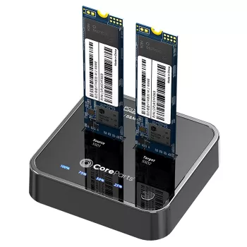 CoreParts MS-CLONER-NVME docking station per unità di memoria USB 3.2 Gen 2 (3.1 Gen 2) Type-C nero