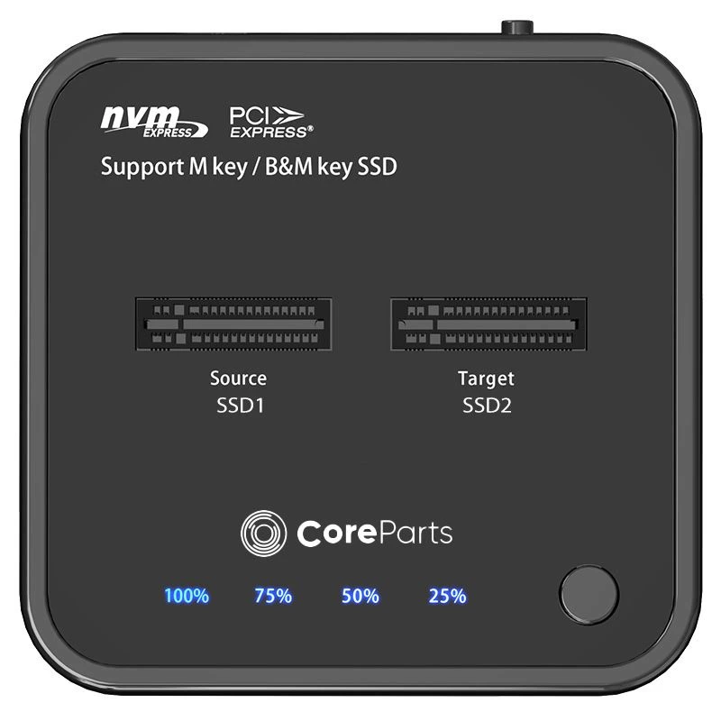 CoreParts MS-CLONER-NVME docking station per unità di memoria USB 3.2 Gen 2 (3.1 Gen 2) Type-C nero