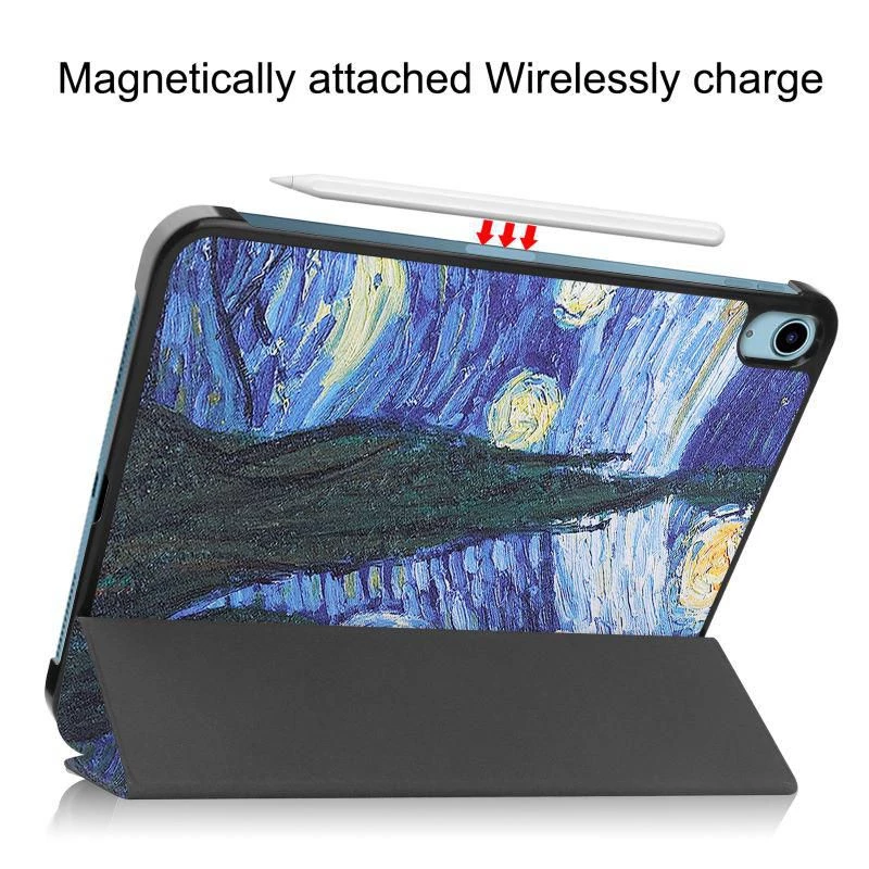 CoreParts TABX-IP10-COVER13 Custodia rigida a tre ante per iPad 10a generazione, stile Starry Sky