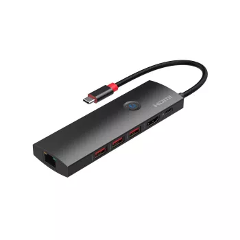 MicroConnect USB3.2CCOM20 Mini dock da USB-C a HDMI, 4K 60Hz, RJ45, 3x USB-A