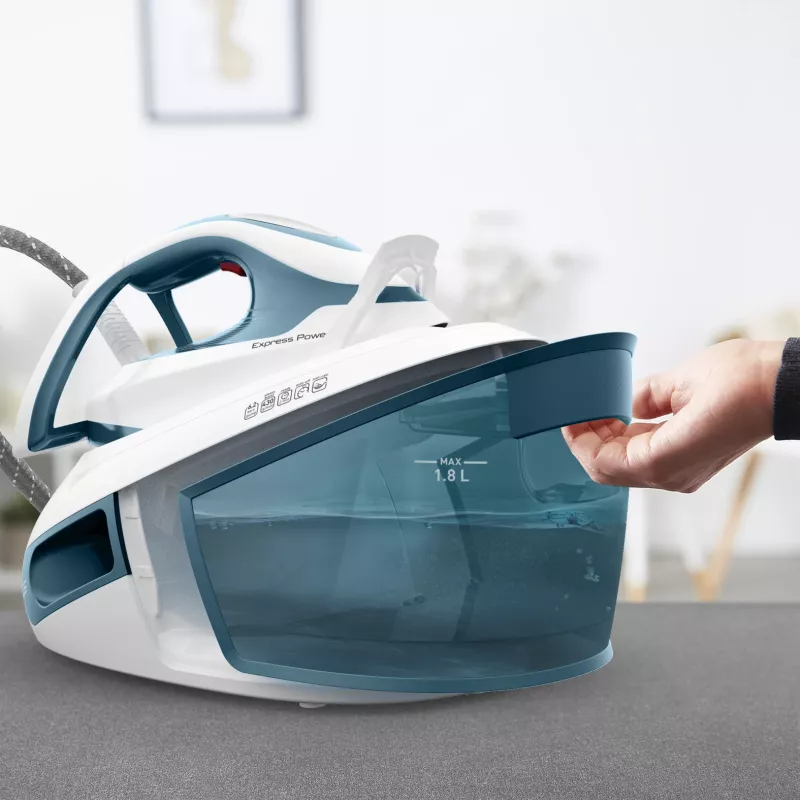 Tefal Express Power SV8111 1,8 l suola Durilium AirGlide Autoclean blu, bianco