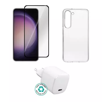 Copertura di protezione per porta di ricarica in vetro eSTUFF per Samsung Galaxy S25 — marrone