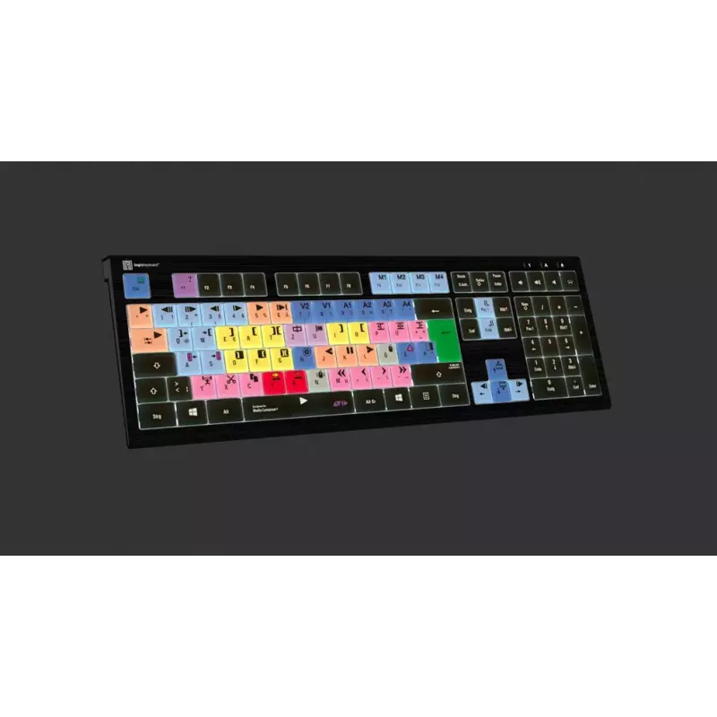Tastiera Logickeyboard Avid Media Composer ASTRA 2 con retroilluminazione PC tedesco (LKB-MCOM4-A2PC-DE)