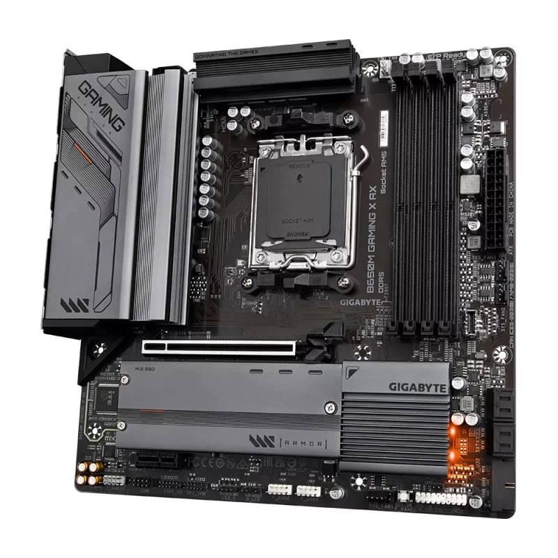 Scheda madre GIGABYTE B650M GAMING X AX — AMD B650, socket AM5, Micro ATX, DDR5, 4 DIMM, 2x M.2, Wi‑Fi 6E, 2.5GbE