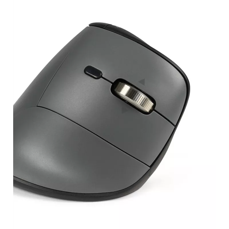 Mouse BakkerElkhuizen FastForward Pro, per destrimani, design verticale, ottico, RF wireless + Bluetooth + USB Type-C, 5000 DPI, nero, grigio