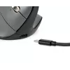 Mouse BakkerElkhuizen FastForward Pro, per destrimani, design verticale, ottico, RF wireless + Bluetooth + USB Type-C, 5000 DPI, nero, grigio