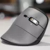 Mouse BakkerElkhuizen FastForward Pro, per destrimani, design verticale, ottico, RF wireless + Bluetooth + USB Type-C, 5000 DPI, nero, grigio