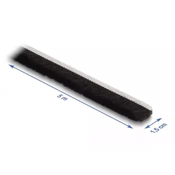 Barra con setole DeLOCK autoadesiva 15 mm lunghezza 5 m nero