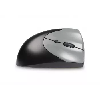 BakkerElkhuizen Handshake Mouse destro, per destrimani, design verticale, ottico, RF Wireless + Bluetooth + USB Type-C, 6400 DPI, nero, grigio