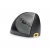 BakkerElkhuizen Handshake Mouse destro, per destrimani, design verticale, ottico, RF Wireless + Bluetooth + USB Type-C, 6400 DPI, nero, grigio