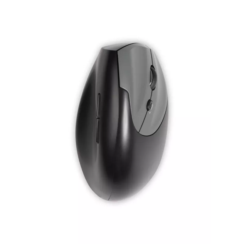 BakkerElkhuizen Handshake Mouse destro, per destrimani, design verticale, ottico, RF Wireless + Bluetooth + USB Type-C, 6400 DPI, nero, grigio