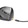BakkerElkhuizen Handshake Mouse destro, per destrimani, design verticale, ottico, RF Wireless + Bluetooth + USB Type-C, 6400 DPI, nero, grigio