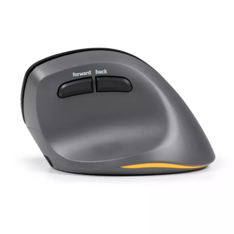 BakkerElkhuizen PRF Pro Mouse destro, per destrimani, design verticale, ottico, RF Wireless + Bluetooth + USB Type-C, 2400 DPI, nero, grigio
