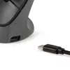 BakkerElkhuizen PRF Pro Mouse destro, per destrimani, design verticale, ottico, RF Wireless + Bluetooth + USB Type-C, 2400 DPI, nero, grigio