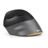 BakkerElkhuizen PRF Pro Mouse sinistro, per mancini, design verticale, ottico, RF Wireless + Bluetooth + USB Type-C, 2400 DPI, nero, grigio