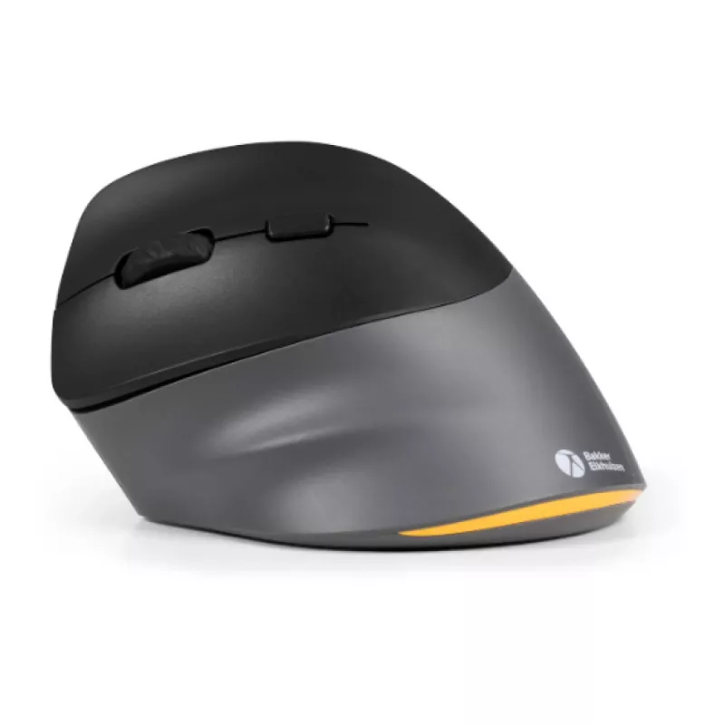 BakkerElkhuizen PRF Pro Mouse sinistro, per mancini, design verticale, ottico, RF Wireless + Bluetooth + USB Type-C, 2400 DPI, nero, grigio