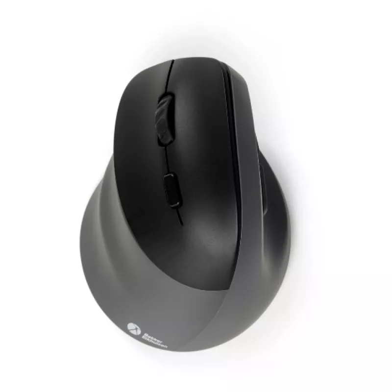 BakkerElkhuizen PRF Pro Mouse sinistro, per mancini, design verticale, ottico, RF Wireless + Bluetooth + USB Type-C, 2400 DPI, nero, grigio