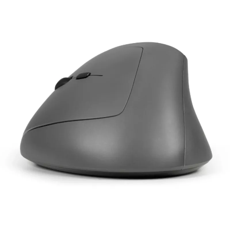 BakkerElkhuizen MidWay Mouse sinistro, per mancini, design verticale, ottico, RF Wireless + Bluetooth + USB Type-C, 2400 DPI, grigio, nero