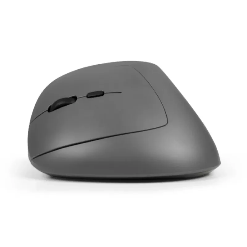 BakkerElkhuizen MidWay Mouse sinistro, per mancini, design verticale, ottico, RF Wireless + Bluetooth + USB Type-C, 2400 DPI, grigio, nero