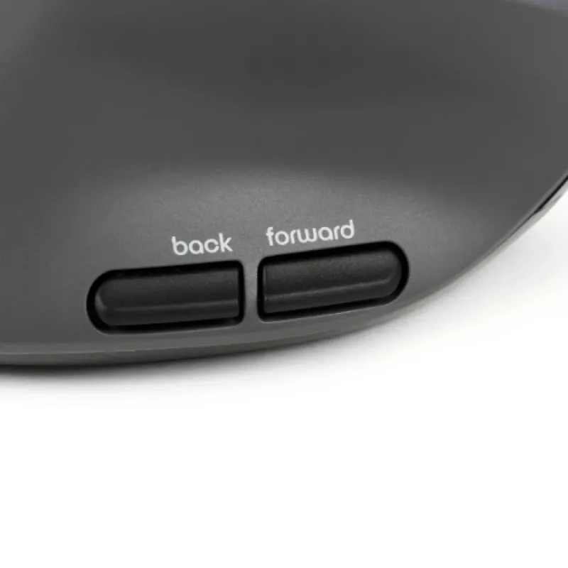BakkerElkhuizen MidWay Mouse sinistro, per mancini, design verticale, ottico, RF Wireless + Bluetooth + USB Type-C, 2400 DPI, grigio, nero