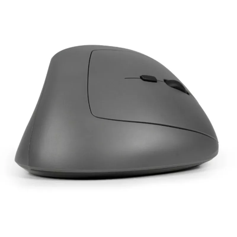 BakkerElkhuizen MidWay Mouse destro, per destrimani, design verticale, ottico, RF Wireless + Bluetooth + USB Type-C, 2400 DPI, grigio, nero