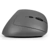 BakkerElkhuizen MidWay Mouse destro, per destrimani, design verticale, ottico, RF Wireless + Bluetooth + USB Type-C, 2400 DPI, grigio, nero